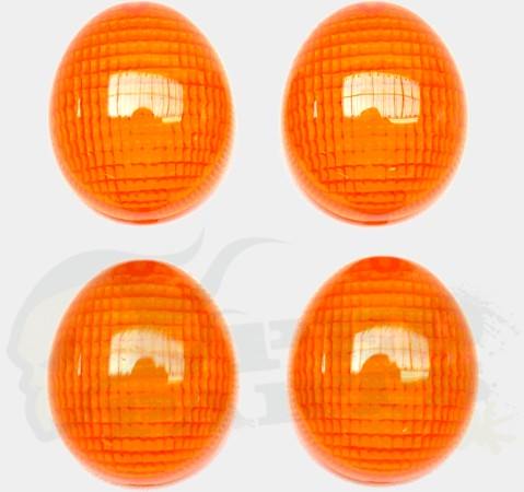 Orange Front & Rear Indicator Lens Set - Peugeot Ludix