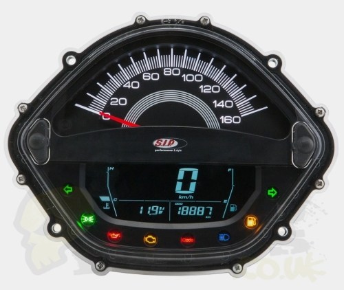SIP Black Speedo Meter - Vespa GTS 14-16
